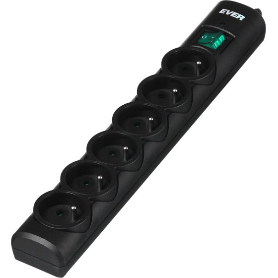 Ever Optima 3m Black 6 AC outlet(s) 250 V - (T/LZ08-OPT030/0000)
