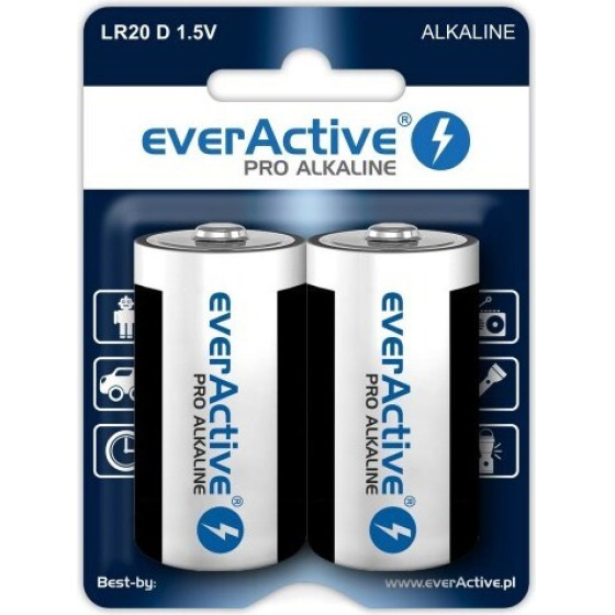 everActive Alkaline batteries Pro Alkaline LR20 D - blister card 2 pieces - (EVLR20-PRO)