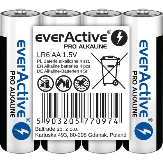everActive Alkaline batteries Pro Alkaline LR6 AA - 4 pieces - (LR6PRO4T)