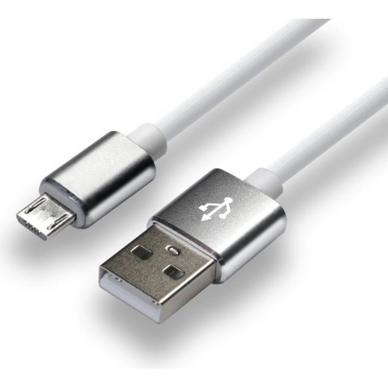 everActive cable USB 1m - White, silicone, quick charge, 2,4A - (CBS-1MW)