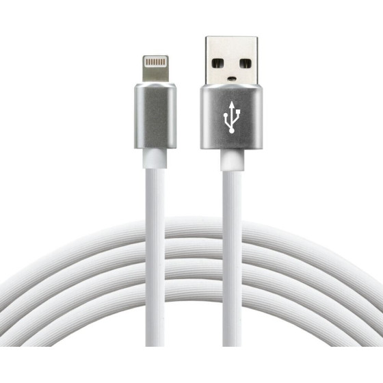 everActive cable USB Lightning 1m - White, silicone, quick charge, 2,4A - (CBS-1IW)