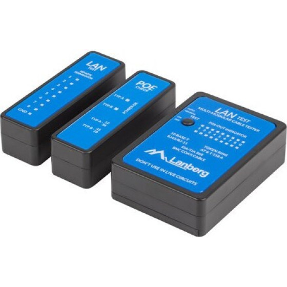 Lanberg network cable tester PoE tester Black, Blue - (NT-0404)