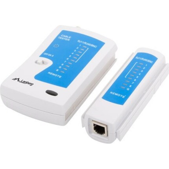 Lanberg network cable tester UTP/STP cable tester Blue, White - (NT-0401)