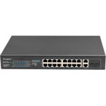 Lanberg Switch rack 19'' POE+ 16x 100MB /2X COMBO GIGABIT ETHERNET 150W - (RSFE-16P-2C-150)