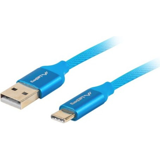 Lanberg USB cable 1 m USB 2.0 USB C USB A Blue - (CA-USBO-22CU-0010-BL)