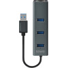 SAVIO AK-57 USB-A - 3 x USB-A HUB with RJ-45 Gigabit Ethernet adapter 5000 Mbit/s grey USB 3.2 Gen 1 (3.1 Gen 1) Micro-B 5000 Mbit/s Black - (AK-58)