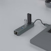 SAVIO AK-57 USB-A - 3 x USB-A HUB with RJ-45 Gigabit Ethernet adapter 5000 Mbit/s grey USB 3.2 Gen 1 (3.1 Gen 1) Micro-B 5000 Mbit/s Black - (AK-58)