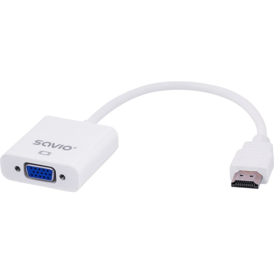 SAVIO CL-27B video cable adapter 0.1 m HDMI Type A (Standard) VGA (D-Sub) White - (CL-27/B)