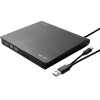 SAVIO External slim CD/DVD Recorder R/RW - USB-C/USB-A, black - (AK-59)