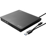 SAVIO External slim CD/DVD Recorder R/RW - USB-C/USB-A, black - (AK-59)