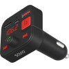 SAVIO FM transmitter, Bluetooth 5.3, QC 3.0 charger, LED display, Bass Boost, black - (TR-15)