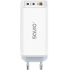 SAVIO GaN 65W mains charger, USB, QC4.0+, PD 3.0, White - (LA-07)