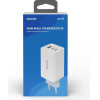 SAVIO GaN 65W mains charger, USB, QC4.0+, PD 3.0, White - (LA-07)