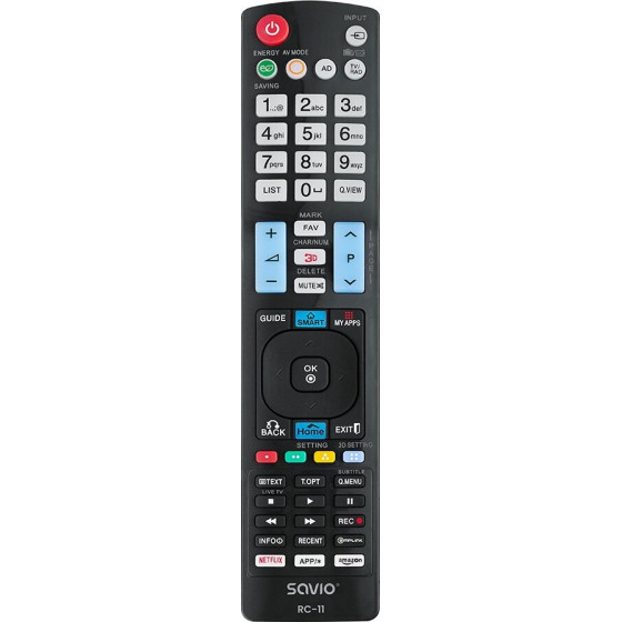 SAVIO remote control IR Wireless TV Press buttons - (RC-11)