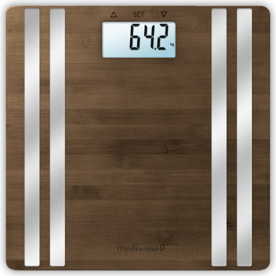 Medisana Bs 552 Rectangle Bamboo, Silver Electronic Personal Scale - (40552)