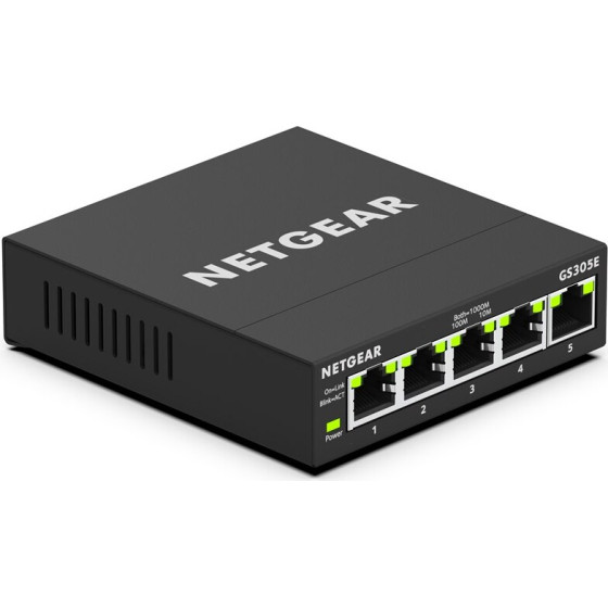NETGEAR GS305E Managed Gigabit Ethernet (10/100/1000) Black - (GS305E-100PES)