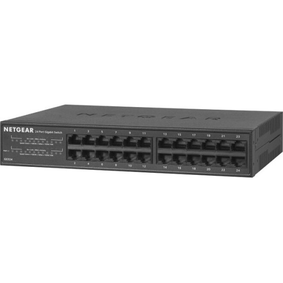 NETGEAR GS324 Unmanaged Gigabit Ethernet (10/100/1000) Black - (GS324-200EUS)