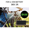 QOLTEC Charger For e-Bike Batteries 36V | 42V | 2A | 5.5*2.5 - (50761)