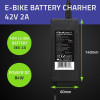 QOLTEC Charger For e-Bike Batteries 36V | 42V | 2A | 5.5*2.5 - (50761)