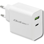 QOLTEC Charger | 45W | 5-20V | 2.4-3A | Usb Type C Pd | Usb | White - (51718)
