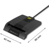 QOLTEC Intelligent Smart Id Chip Card Reader SCR-0634 | Usb Type C - (50634)