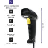 QOLTEC Laser Scanner 1D | Usb | Black - (50876)