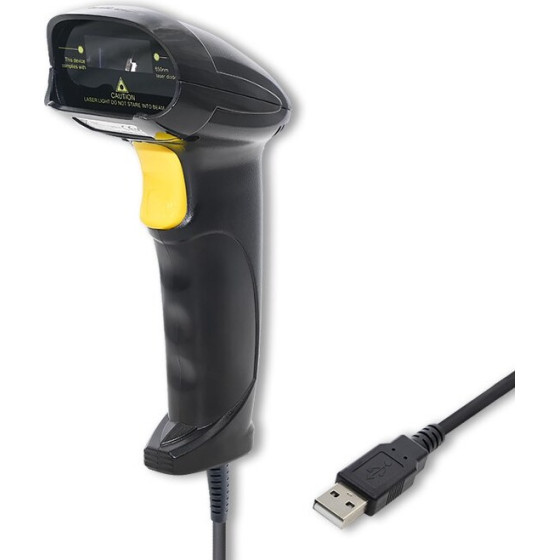 QOLTEC Laser Scanner 1D | Usb | Black - (50876)