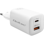 QOLTEC Mobile Device Charger Laptop, Portable Gaming console, Power bank, Smartphone, Smartwatch, Tablet White Ac Fast Charging Indoor - (50765)