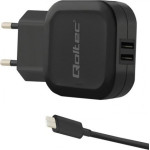 QOLTEC Mobile Device Charger Laptop, Smartphone, Smartwatch, Tablet, Telephone, Universal Black AC, Dc Indoor - (50188)