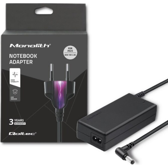 QOLTEC Power Adapter For Asus | 90W | 19V | 4.9A | 5.5*2.5 | +Power Cable - (50075.90W)