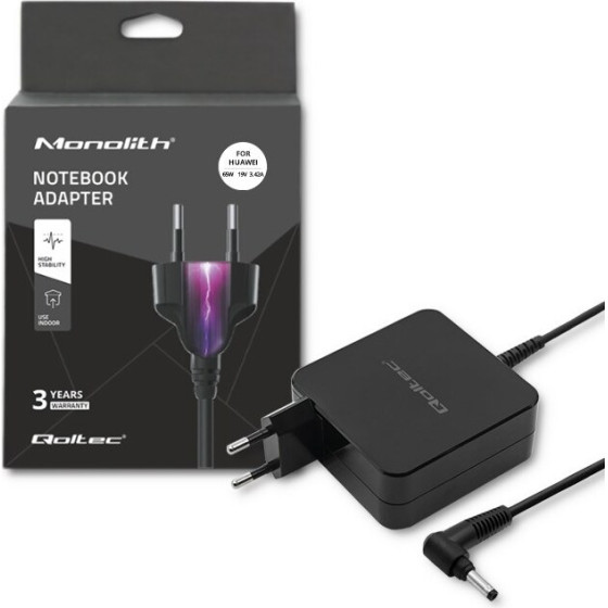 QOLTEC Power Adapter For Huawei 65W | 19V |3.42A | 4.0*1.7 - (51751)