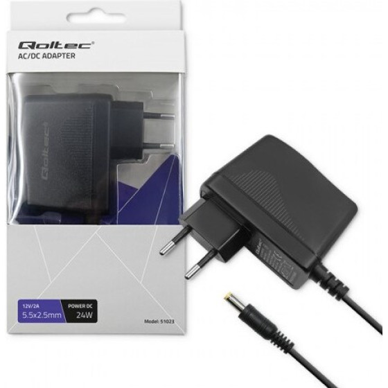 QOLTEC Power adapter/Inverter Indoor 24 W Black - (51023)