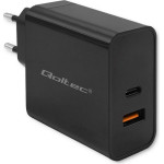 QOLTEC Super Quick Pd Charger | 1xUSB-C | 1xUSB| 90W | 5-20V | 2.4-4.35A | Black - (52381)