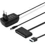 SAVIO Usb 3.0 - Sata Iii Adapter For 3.5''/2,5'' Drives With Power Supply Black - (AK-39)