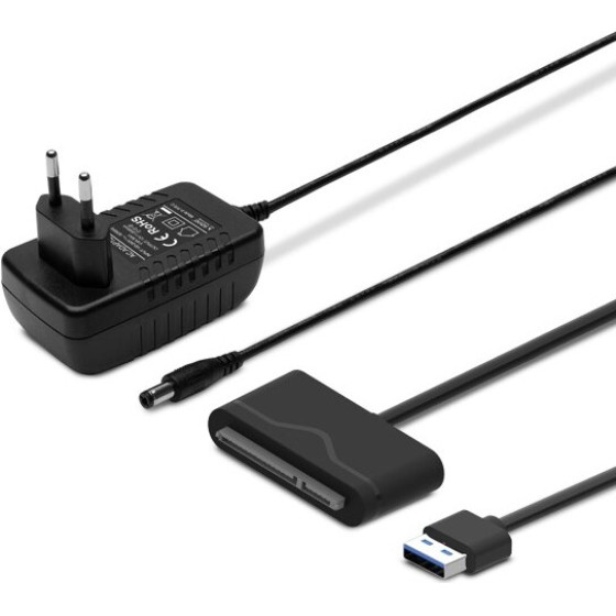 SAVIO Usb 3.0 - Sata Iii Adapter For 3.5''/2,5'' Drives With Power Supply Black - (AK-39)