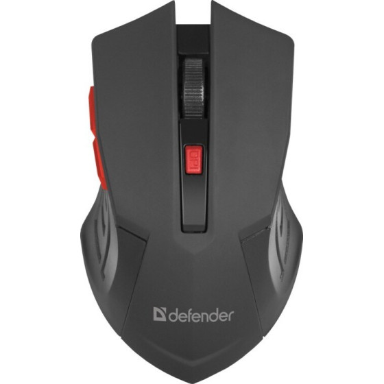 Defender Mouse Accura MM-275 Rf Black & Red Optical 1600DPi 6P - (52276)