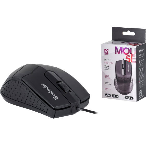 Defender Mouse Hit MB-530 Black Otpical 1000dPi 3P - (52530)