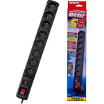Acar S8 Power Extension 1.5 m 8 Ac outlet(s) Indoor Black - (W0147)
