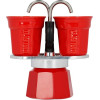 Bialetti Mini Express Coffee Machine Red 2tz + 2 cups