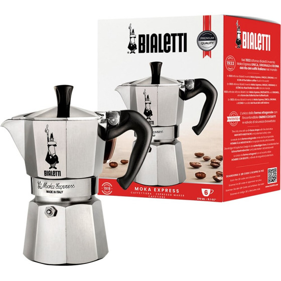 Bialetti Moka Express Moka Pot 0.3 L Aluminium, Black