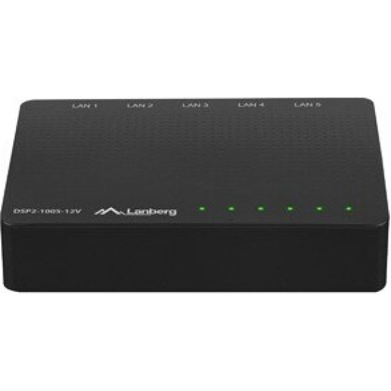 Lanberg Switch (5-PORT, 12V, 1GB/S) - (DSP2-1005-12V)