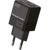 Powertech ��������� ������ �� �����, USB/USB-C, 35W, GaN, ������ - (PT-1499)