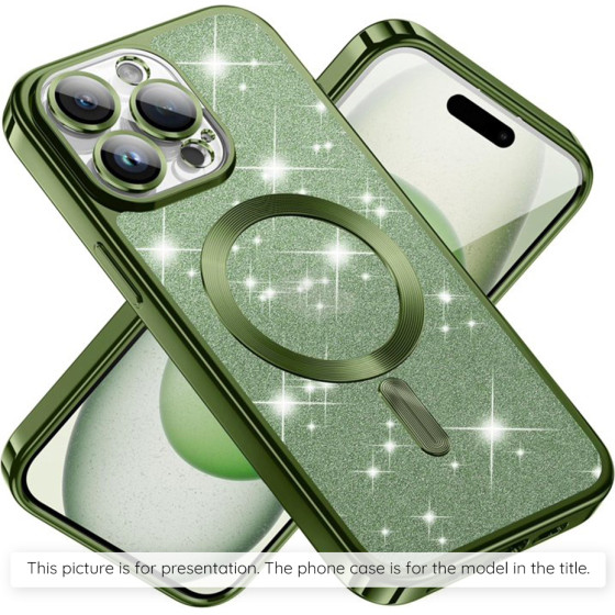Techsuit - Luxury Glitter Magsafe - Iphone 17 - Deep Green