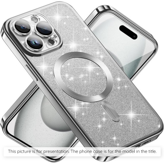 Techsuit - Luxury Glitter Magsafe - Iphone 17 Air - Silver