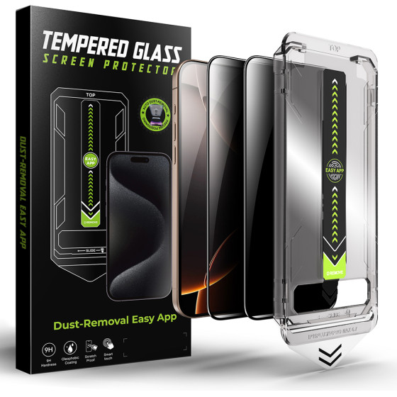 Techsuit - Titanglass Fullcover (2 pack) - Iphone 17 Pro - Privacy