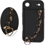Volte-Tel ���� Iphone 17 Air 6.9'' Silicon Tpu With Strap Full Camera Protection Black With Black BUTTERFLIES