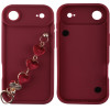 Volte-Tel ���� Iphone 17 Air 6.9'' Silicon Tpu With Strap Full Camera Protection Burgundy With Red HEARTS