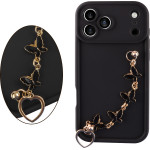 Volte-Tel ���� Iphone 17 Pro Max 6.9'' Silicon Tpu With Strap Full Camera Protection Black With Black BUTTERFLIES
