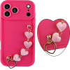 Volte-Tel ���� Iphone 17 Pro Max 6.9'' Silicon Tpu With Strap Full Camera Protection Pink With Pink HEARTS