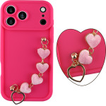 Volte-Tel ���� Iphone 17 Pro Max 6.9'' Silicon Tpu With Strap Full Camera Protection Pink With Pink HEARTS